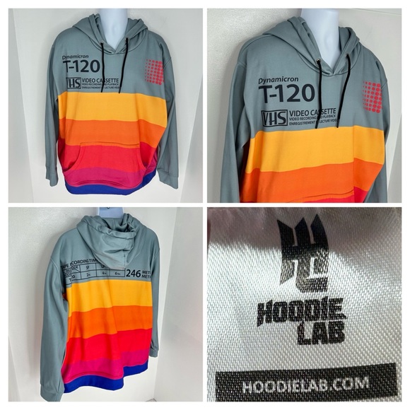 Hoodie Labs Other - Hoodie Lab VHS Video Cassette T-120 Pullover Sweatshirt Hoodie Size 3XL Colorful